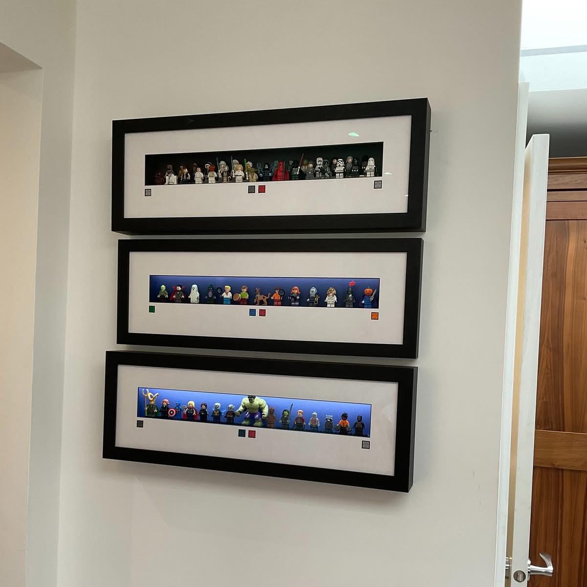 Gallery of framed international rugby shirts displayed at a sports venue